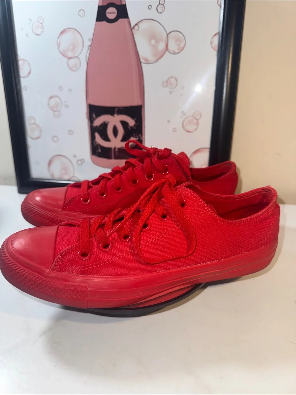 Converse All Star Unisex All-Red Low Top Canvas Sneakers - Men’s 6 or Women’s 8